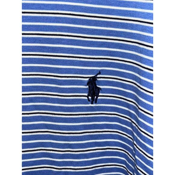 Polo Ralph Lauren Golf Polo 4XB Blue Stripe Pima Soft Touch Big Cotton Shirt - Picture 5 of 7